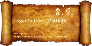 Ungerleider Ildikó névjegykártya